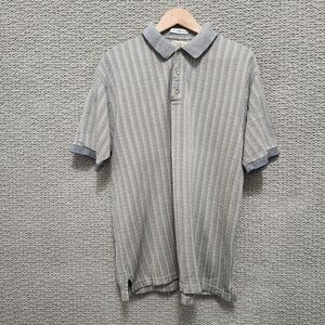 SHANE by Rome Men's Gray Diamond Pattern Mercerized Polo Shirt Size L
